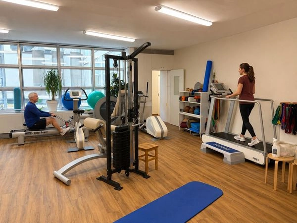 Rehabilitations-Trainingsraum mit Geräten bei Physioproaktiv Mitte